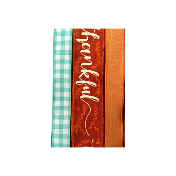 Thankful Fall Autumn Sign & Ribbons Bundle Set, DIY Wreath Making Kit Box - Picture 5 of 5